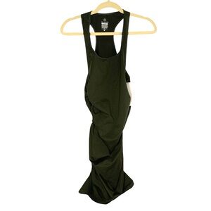 NEW Blanqi Small/Medium Olive Green Ruched Side Maternity Postpartum Tank Dress